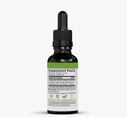 Ziggy Health Herbathione - Organic Liquid Tincture, Glutathione Supplement, Immune Support, Liver Detox Cleanse Antioxidant, Brain & Cardiovascula...