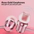 Rose Gold Earbuds, Girls Pink Earphones Wired with mic, Volume Control in Ear Headphones 3.5mm for Smartphones Mp3 Tablet Laptop...
