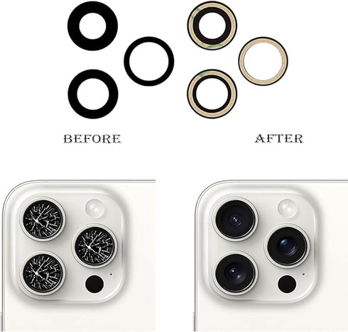 3pcs/Set Camera Lens Replacement for iPhone 15 Pro 6.1 inch Camera Lens Rear Glass Replacement with Pre-Installed Adhesive + Repair Tool Kit, Anti...