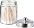 Amolliar Apothecary Jars Bathroom Vanity Organizer -Countertop Canister Jar with Storage Lid - Qtip Dispenser Holder Glass for Qtips,Cotton Swabs,...