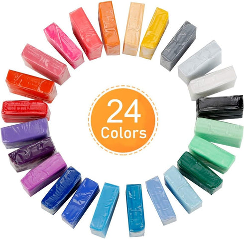 CiaraQ 24 Colors Small Block Polymer Clay Starter kit, Oven Bake Clay, DIY Molding Clay, Great for Kids, Beginners...