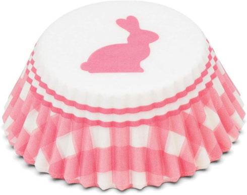 Fox Run Gingham Bunny Paper Muffin and Cupcake Liners, Set of 50 Standard Size Wrappers...