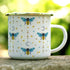Celestial Bee Pattern Enamel Camping Coffee Mug, Honeycomb Moon Stars Gift Cup for Friend Coworker Women (12oz)...