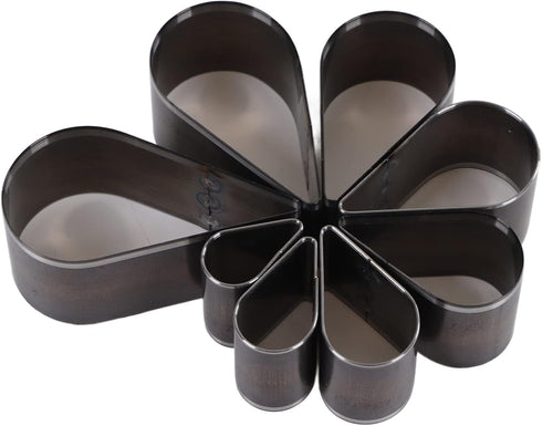 8Pcs Leather Cutting Teardrop Shape Leather Cutting Die Set Manual Punching DIY Craft Tools Alloy Steel for Layered Fabric Leather with Storage Bo...