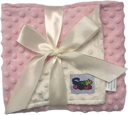Reversible Unisex Children's Soft Baby Blanket Minky Dot - (Pink/Cream)...