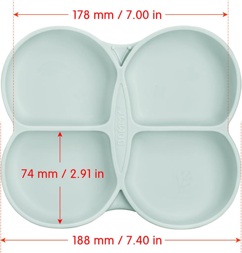 Butterfly Silicone Toddler Plates with Suction, Divided Design Suction Plates for Toddlers Babies, Food Grade Soft Safe BPA-Free Silicone, Dishwas...