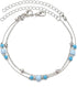 Bohemian Layered Blue Bead Anklet for Women Round Bead Ankle Bracelets Vintage Station Ball Anklets Silver Ball Anklets Chain Bracelet Summer Beac...