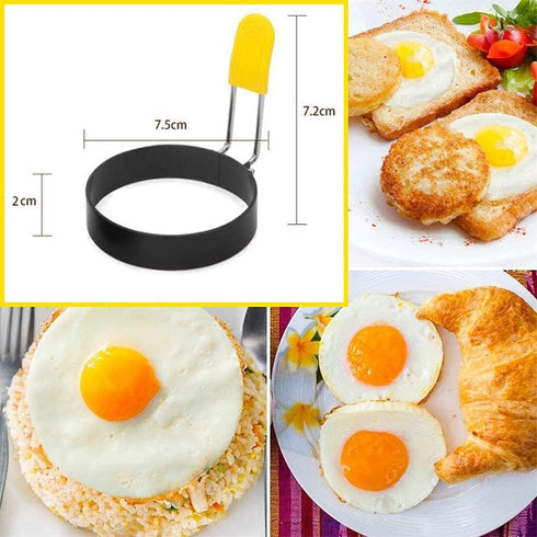 Round Egg Maker Ring 2 Pack, Nonstick Egg Rings for Frying Eggs and English Muffins, Egg Shaper for Frying Pan Cooking, Egg Molds for Griddle, Egg...