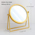 Geschaft Golden Tabletop Single Sided Makeup Mirror, 360°Rotation Iron One-Sided Dressing Table Mirror, Round Swivel Desktop Stand Mirror (Golden ...