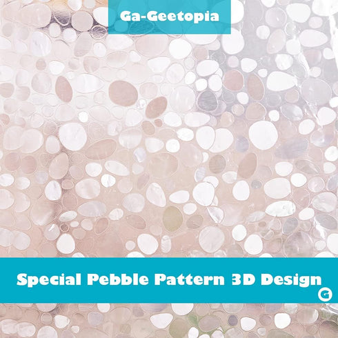 Ga-Geetopia Extra Long - EVA Clear Shower Curtain Liner, Pebble Pattern 72x80 Inch Lightweight Plastic Bathroom Shower Showroom Inner Curtain with...