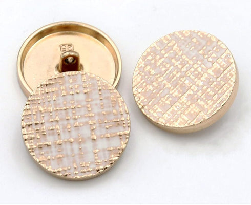 5 Pcs/Lot Gold Metal Button Cloth Buttons Round Scrapbook Decoration(Gold-Pink,18mm)...