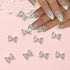 20Pcs Silver Butterfly Bow Nail Charms LRKNNO Shiny 3D Butterfly Nail Gems Charms for Nails Alloy Bows Nail Rhinestones Crystals Butterfly Nail Ar...