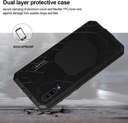 Feitenn Galaxy A70 Case, Samsung A70 Case Heavy Duty, Gorilla Glass Armor Aluminum Alloy Metal Cover Bumper Water Resistant Military Shockproof Ha...
