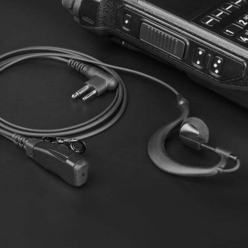 Walkie Talkie Earpiece Compatible with Motorola Single Wire Headphone Mic Earhook Headsets 2.5mm+3.5mm 2-Pin Two Way Radio Earpiece with PTT Black...