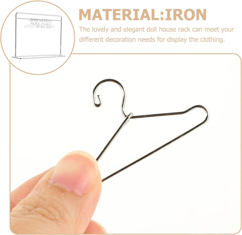 Toddmomy 1 Set Doll Apparel Rack Doll Clothes Dry Rack Doll Dress Rack Doll Garment Rack for Dollhouse Dress Outfit Gown?Silver,black?...