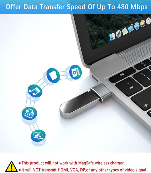 Elebase 4Pack USB to USB C Adapter&Type C Male to 3.0 Female Charger,Thunderbolt 4 to Type A OTG Converter for iPhone 12 13 14 15 MacBook Pro Appl...