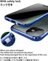 HENGHUI Lockable Anti Peeping Case for iPhone 12 Pro Max - Magnetic Glass Case with Built-in Camera Lens Protector and Privacy Screen - Black...