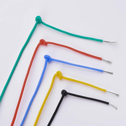 28 AWG Stranded Electrical Wire 28 Gauge Tinned Copper Wires Flexible Silicone Electric Hookup Wire Kit OD:1.2mm, 5 Colors 32.8ft/10m Each, DIY/Au...