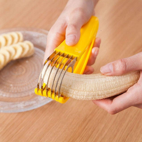 FireKylin Banana Slicer,ABS + Stainless Steel Fruit and Vegetable Salad Peeler Cutter Kitchen Tools For Banana, Strawberry,Grape?2 pcs?...