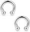Ftovosyo 2Pcs PA Ring Horseshoe Circular Barbell 316L Surgical Steel Internally Threaded 00G 0G 2G 4G 6G 8G 10G Pierced Body Jewelry for Women 12m...