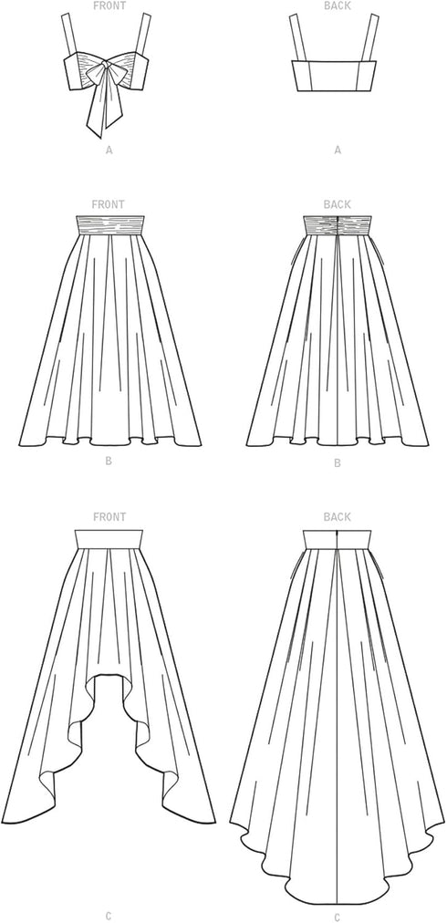 McCall's M8152F5 Misses' High-Waisted Pleated Skirt and Tie Crop Top Sewing Patterns Kit, Design Code M8152, Sizes 16-24...