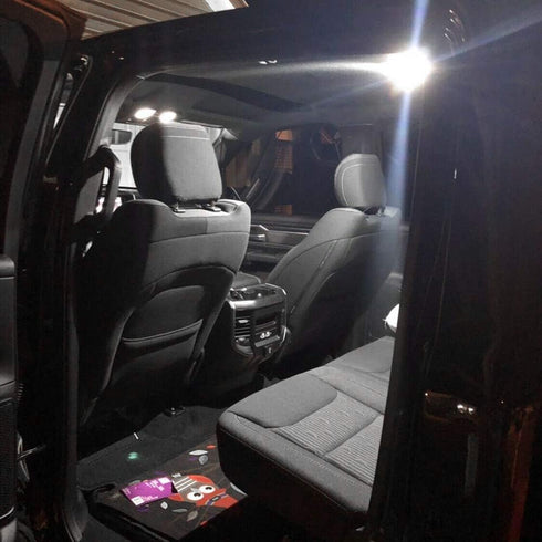White LED Interior Kit Accessories for 2009-2019 2020 2021 2022 2023 2024 Dodge Ram 1500 2500 Map Dome Vanity Mirror License Plate Light Bulbs Big...
