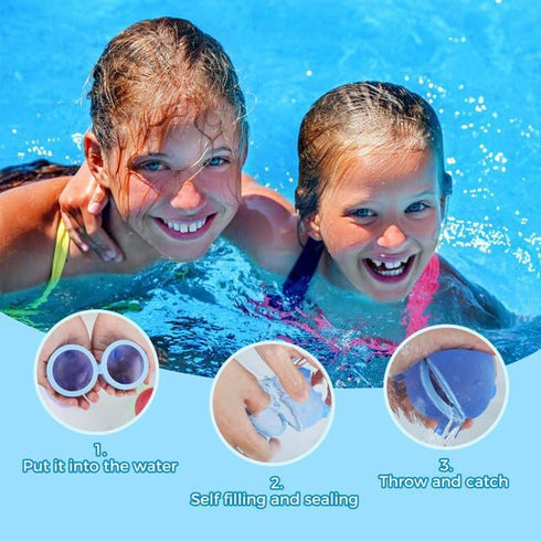 Reusable Water Balloons,Pool Beach Toys for Kids Ages Over 3 Years Old,Outdoor Activities Water Games Toys Self Sealing Water Splash Ball for Fun...