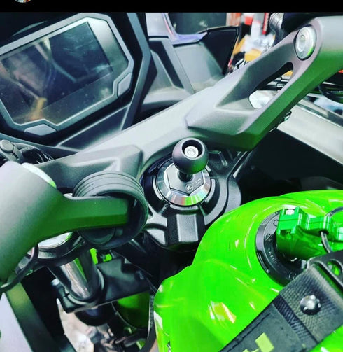 MotoMount Ninja- Kawasaki Ninja Motorcycle for 12mm Hexagon Hole Mount/Fork stem Base Mount with 1inch(25mm) Ball- Compatible with Phone/Camera/GP...