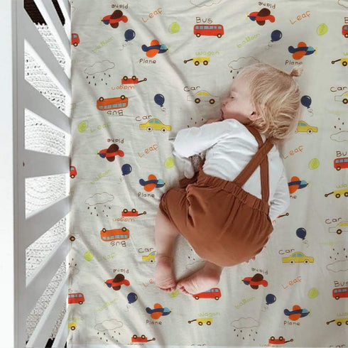 Coral Red Muslin Baby Blanket, Ultra Soft Hypoallergenic Baby Quilts, Unisex Baby Swaddle Wrap, Oversized 43X45inchs (Car Bus)...