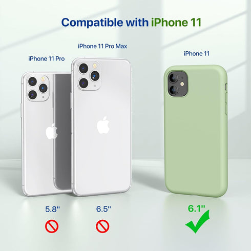 Miracase Compatible with iPhone 11 Phone Case, with Screen Protector, Liquid Silicone Gel Rubber Full Body Drop Protection Shockproof Cover Phone ...