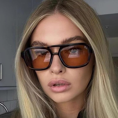 Retro Square Aviator Sunglasses for Women Men Vintage Trendy Rectangle 70s Sun Glasses...