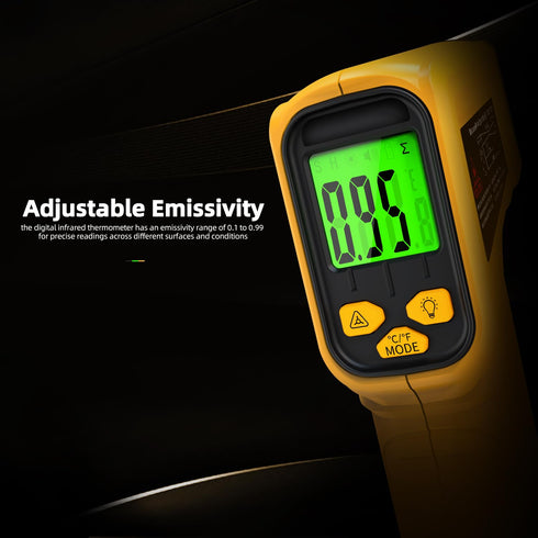 BSIDE Infrared Thermometer Laser Temperature Gun with Adjustable Emissivity for Cooking Pizza Oven Kitchen Automotive Griddle Engine Grill HVAC, M...