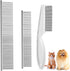 Dog Combs for Grooming, Metal Dog Comb and Flea Comb with Rounded Teeth for Removing Tangles and Knots for Long and Short Haired Dogs and Cats (st...
