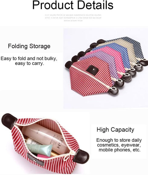 Small Makeup Bag Mini Travel Toiletry Bag Waterproof Portable Make Up Bag Zipper Foldable Pouches for Women...
