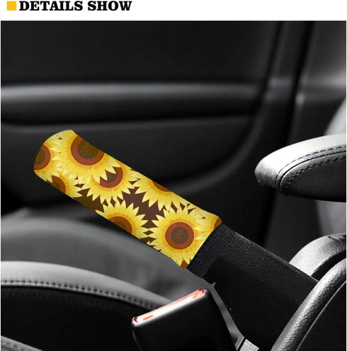 Auto Gear Shift Knob Cover + Handbrake Cover Set of 2,Hawaiian Blue Flower Car Interior Accessiores Gift for Women...