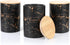 Black Kitchen Ceramic Canister Set - 1178 ML(39.83 OZ) Airtight Set of 3 Coffee Sugar Tea Storage Canisters With Airtight Lid For Food Storage,Sto...