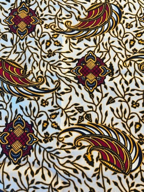 Gold Red Ankara Kente Fabric 1 yard, Kente African Fabric by The Yard, 100% Cotton African Cloth, Ankara Head Tie Scarf, African Print Wax, Ankara...