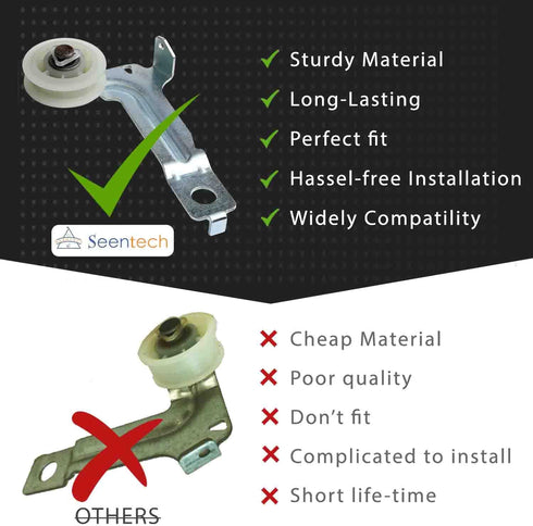 W10547292 Dryer Idler Pulley Replacement Part Seentech Compatible with Whirlpool, Admiral, Estate, Inglis, Kenmore Dryers - Replace: WPW10547292 AP6022817 W10547292 8547160 PS11756154