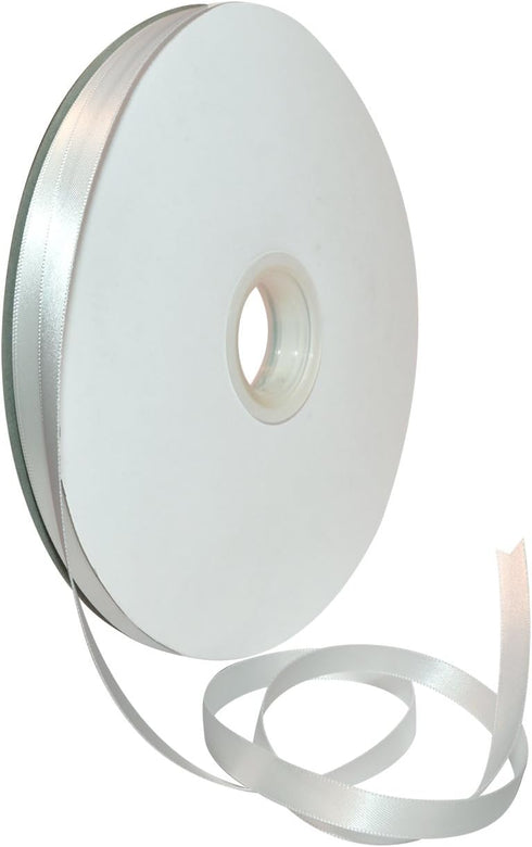 Morex Ribbon Double Face Satin Ribbon, 3/8" by 100 yd., White, Silk Ribbons for Gift Wrapping, Birthday Gifts, Satin Dress for Women, Crafts, Wedd...