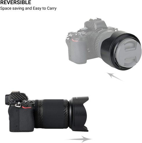(1+1) Screw on + Bayonet Lens Hood Shade for Nikon Z30 Z50 Z fc Dual Lens Kit (Nikkor Z DX 16-50mm & 50-250mm) Replaces HN-40 and HB-90A Lens Hood...