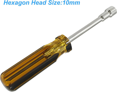 10mm Socket Wrench Screwdriver, Hex Socket Wrench High-Carbon Steel Hexagon Nut Driver Non-Magnetic Tip Hex Nut Screwdriver Hand Tool for Repairs(...