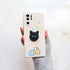 Cell Phone Ring Holder Ultra-Thin Cute Cat Metal Finger Grip 360° Rotation 180° Flip Kickstand Phone Grip for Magnetic Car Mount Compatible with A...