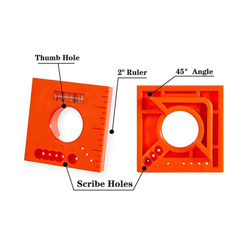 2pcs Mark Offset Ruler with Gradienter Finish Carpentry Tools 5 in 1 Multifunction Ruler for Parallel Lines for Woodworking...