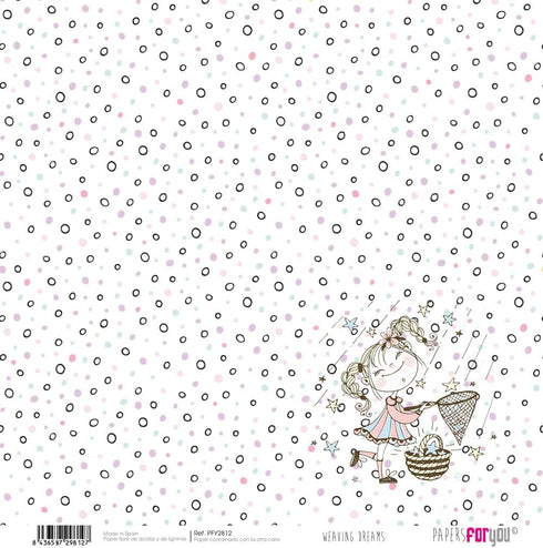 Papers For You - Scrapbooking and Craft Paper Kit | "Weaving Dreams" Collection | Includes 12 Double Sided Papers with Different Designs + 2 Cut-O...