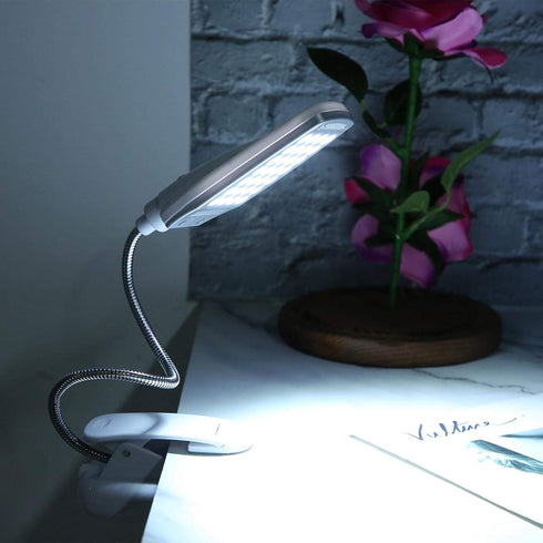 Haofy 6W Desk Lamp 28 LED Clip on Reading Light Clamp Book Light 360 Degree Rotating Table Desk Lamp Eye-Care Lamp Bedside Reading Light USB Recha...