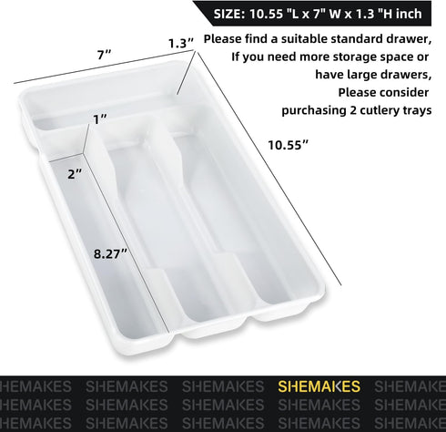 Silverware Organizer And Storage 4 Grids Utensil Cutlery Deep Drawer Knife Forks And Spoons Office Kitchen accessories Desk Vanity Makeup Drawer O...