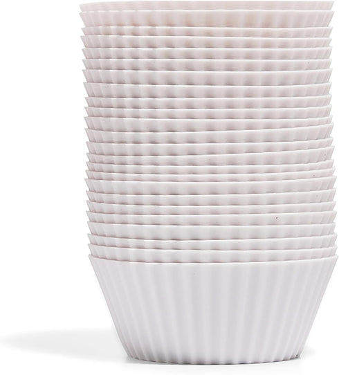 The Silicone Kitchen Reusable Silicone Baking Cups, Non-Toxic, BPA Free, Dishwasher Safe, Regular, 24 Pack, Designer White...