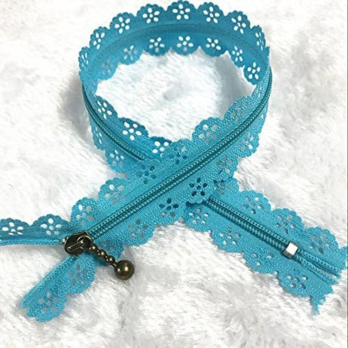 WKXFJJWZC 40Pcs Novelty (40cm) 16 inch Lace Closed End Zippers Nylon for Purse Bags for DIY Sewing Tailor Craft Bed Bag ?20/Color? (16 inch)...
