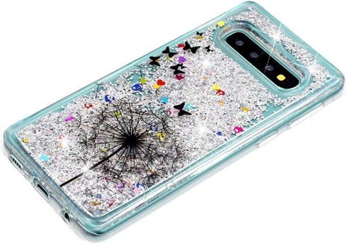 Case for Galaxy S10+ for Girl Glitter Liquid Sparkle Floating Shiny Quicksand Clear Soft TPU Silicone Shockproof Protective Bumper Thin Cover for ...