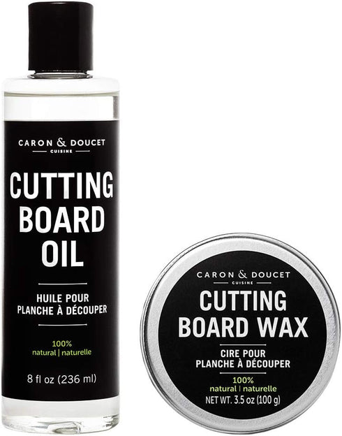 Caron & Doucet - Cutting Board & Butcher Block Conditioning Oil & Wood Finishing Wax Bundle | 100% Plant-Based & Vegan, Best for Wood & Bamboo Con...